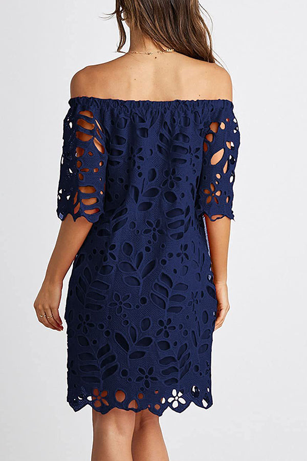 Strapless One-shoulder Hollow Dress Ins Party Dress Skirt