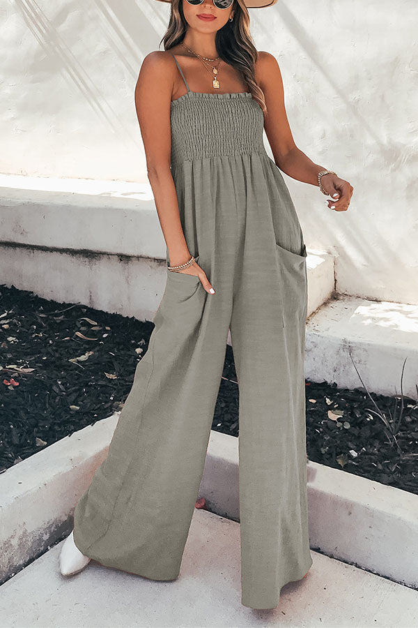 Color Stay a While Gauze Jumpsuit
