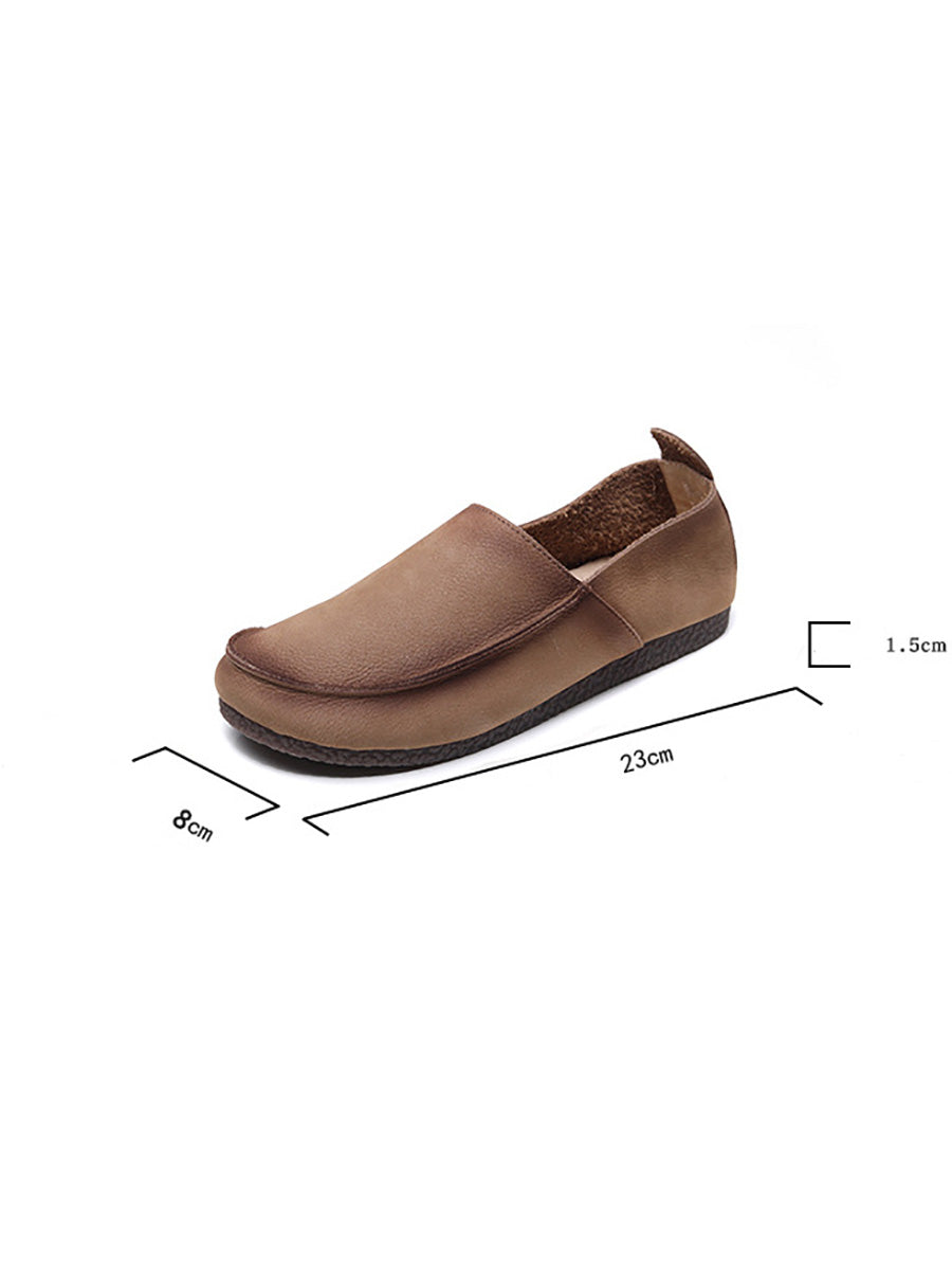 Leather Retro Summer Falt Shoes