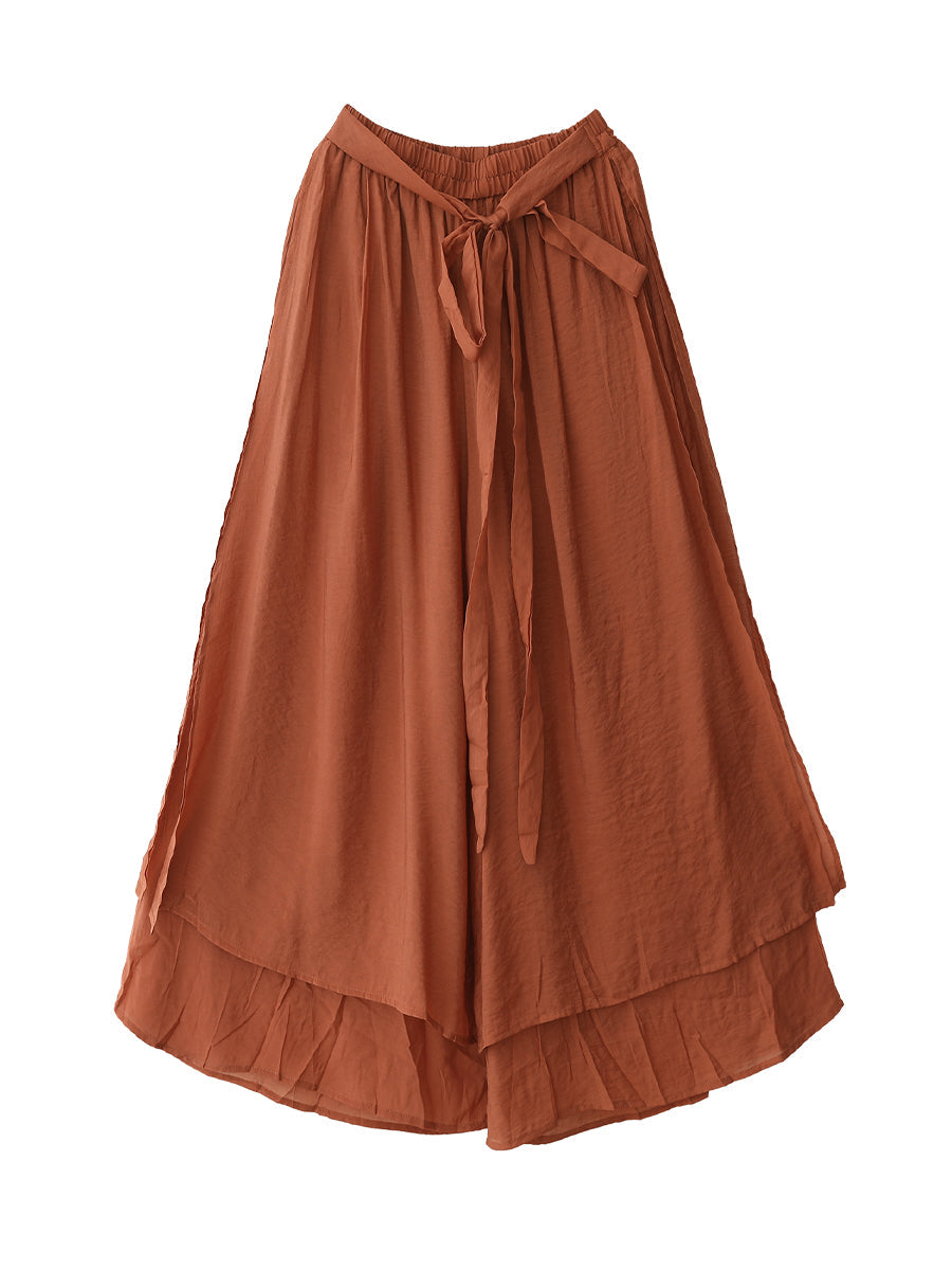 Artsy Dual-layer Strap Wide-leg Pants Pa1037