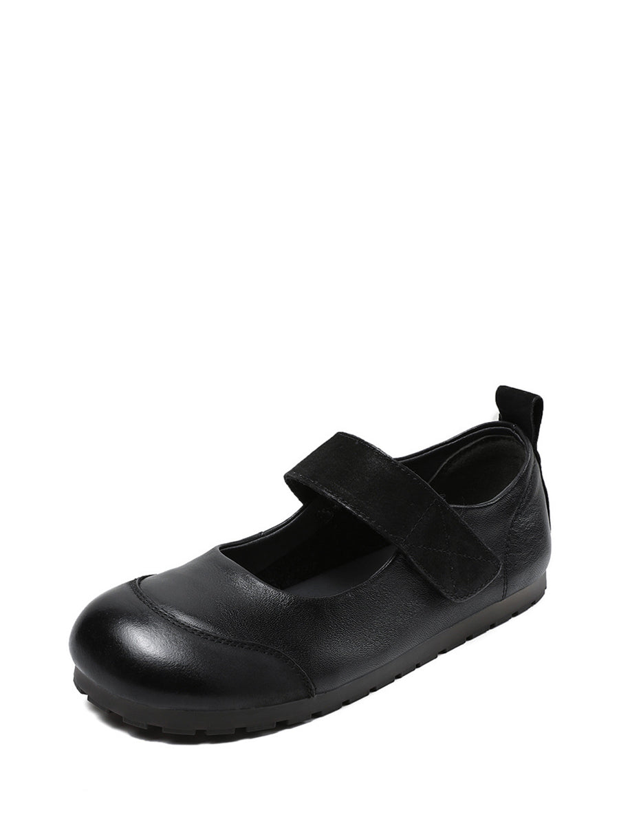 Summer Soft Leather Flat Shoes Qw1020