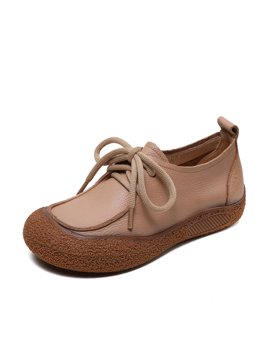 Autumn Soft Leather Strap Flat Shoes Ai1026