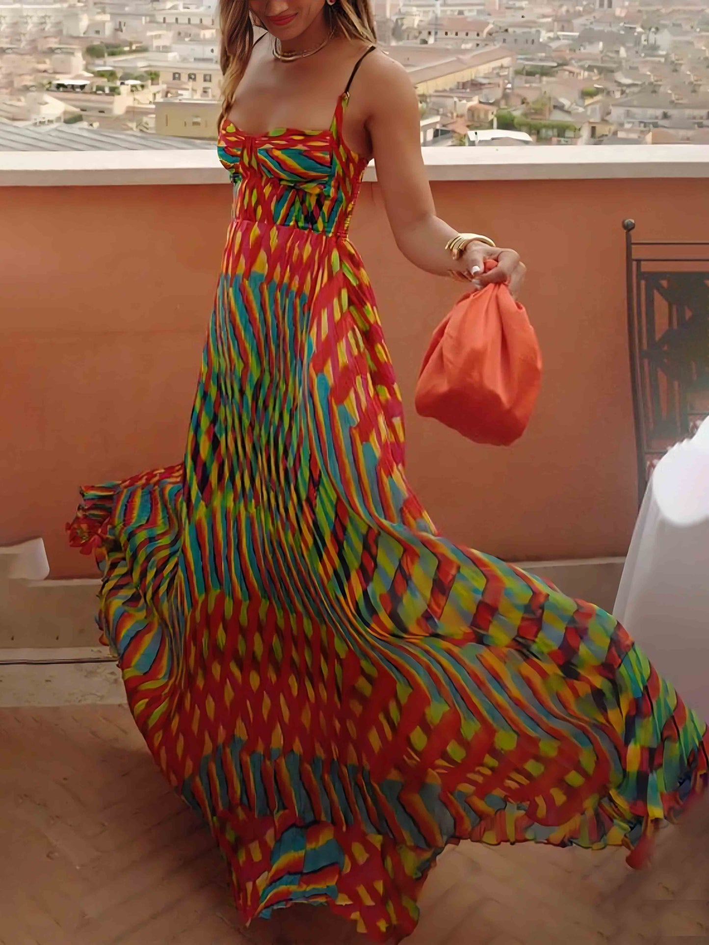 Personalized Painted Print A-line Maxi Dress