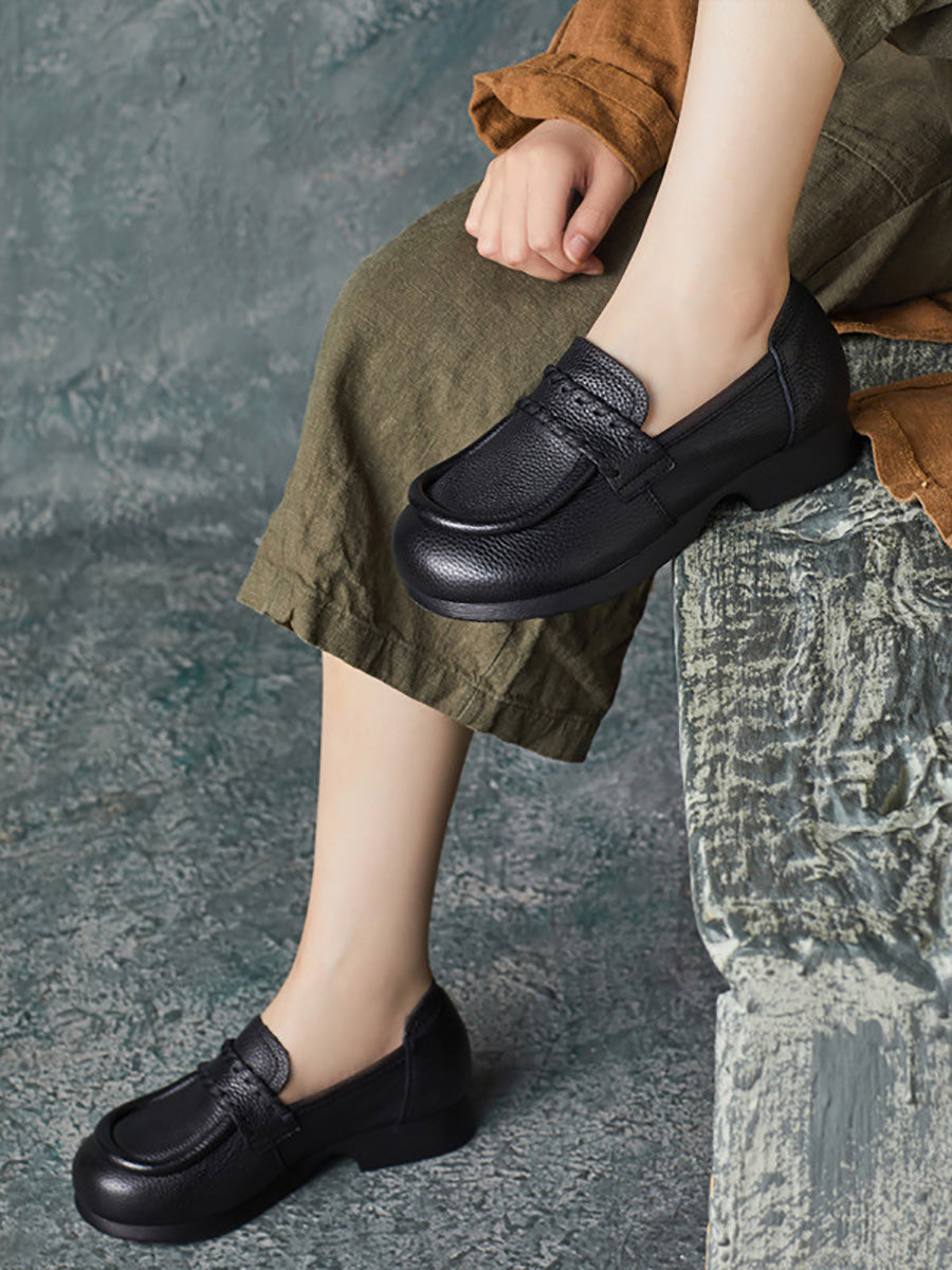 Genuine Leather Low Heel Shoes Ba1055