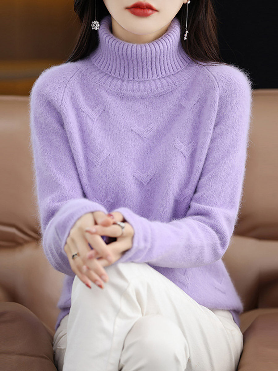 Autumn Turtleneck Wool Warm Knit Sweater Ax1032