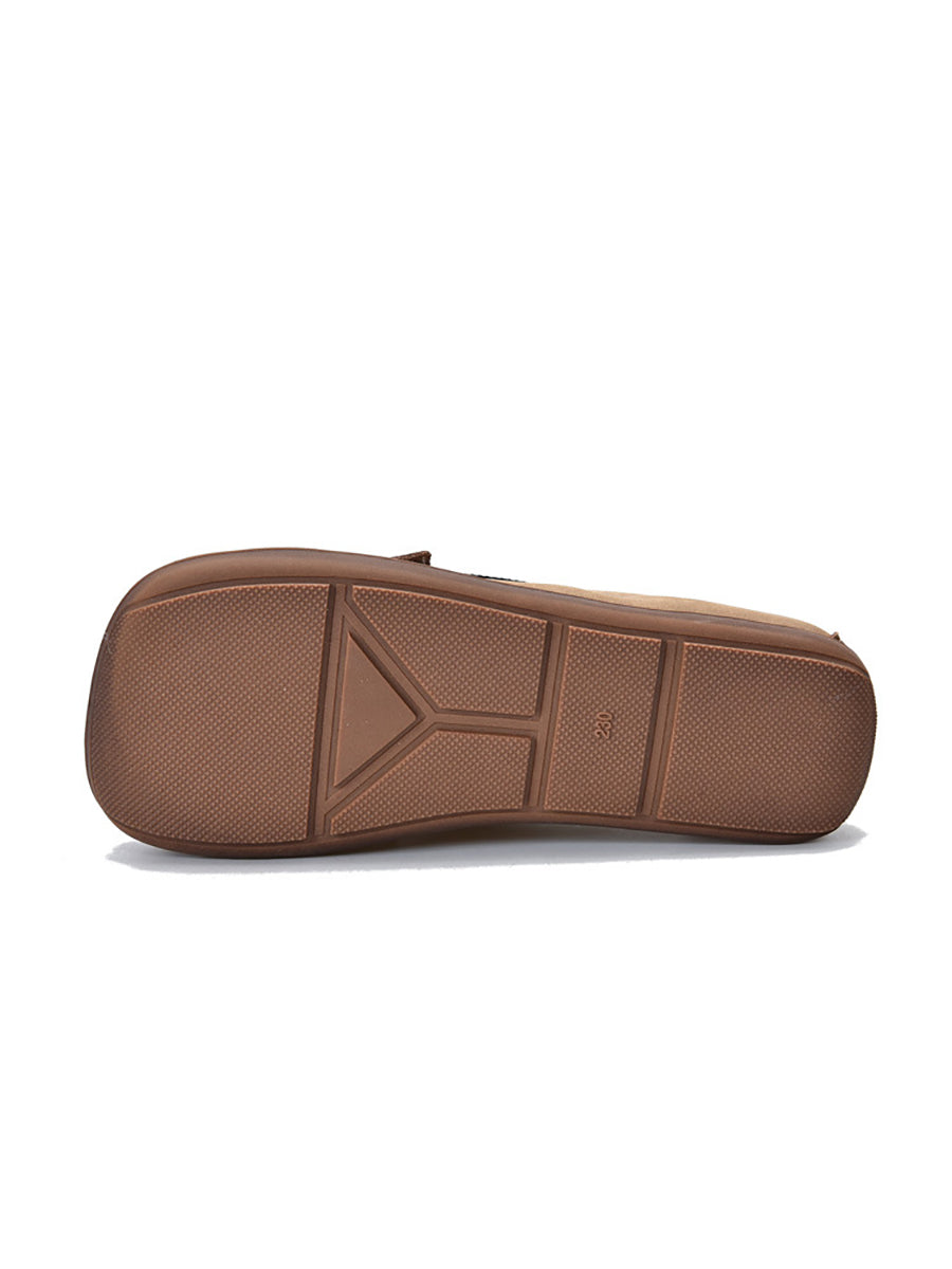 Summer Retro Leather Colorblock Spliced Shoes As1059