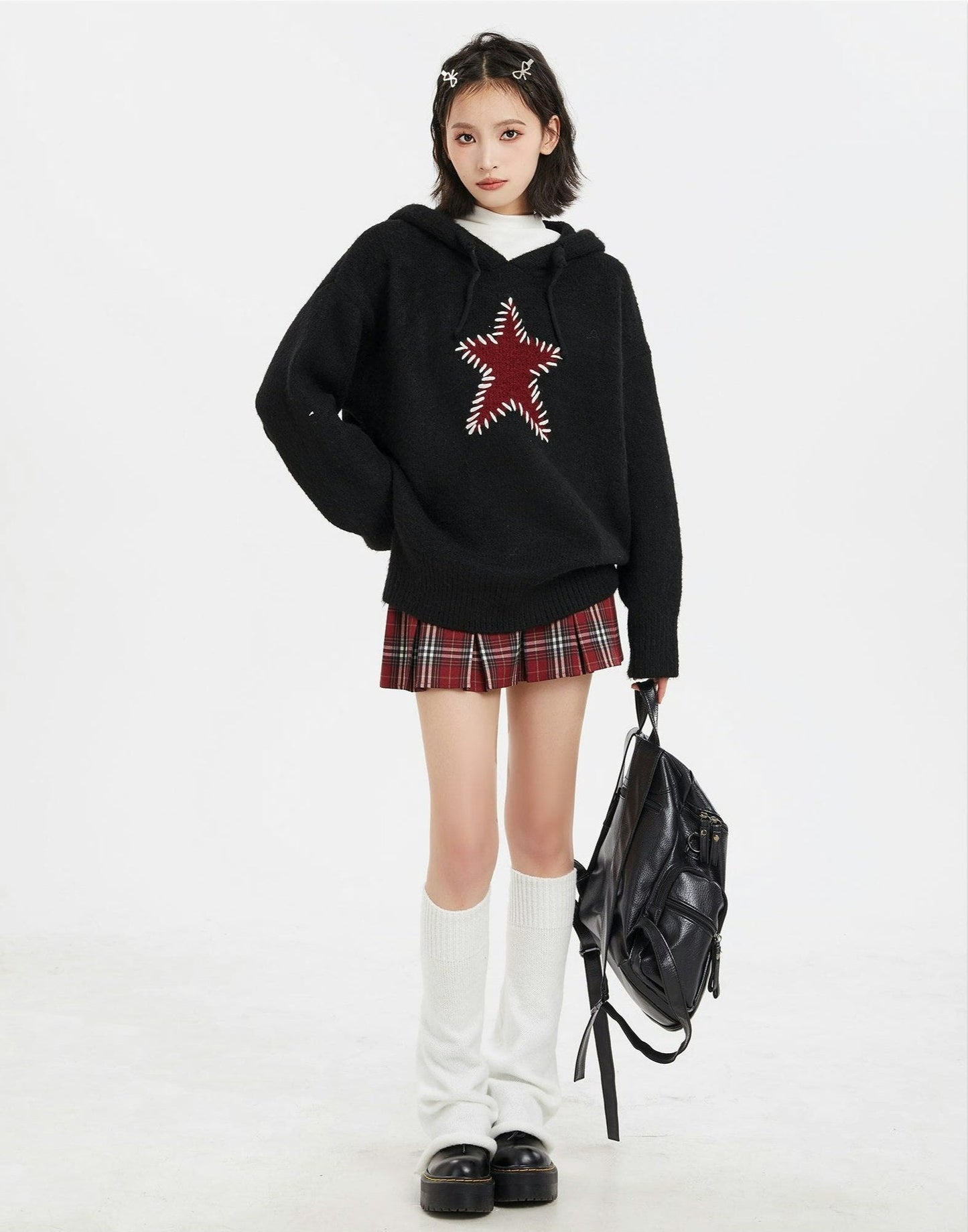 Oversized Star Patch Knit Sweater