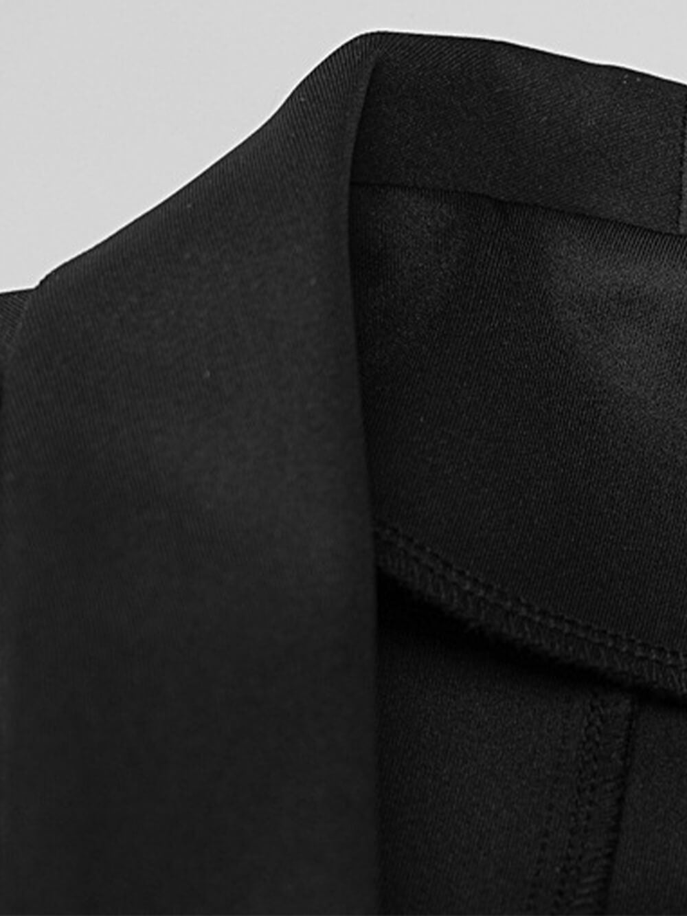 Stitched Furry V-neck Hollow Suit Mini Dresses