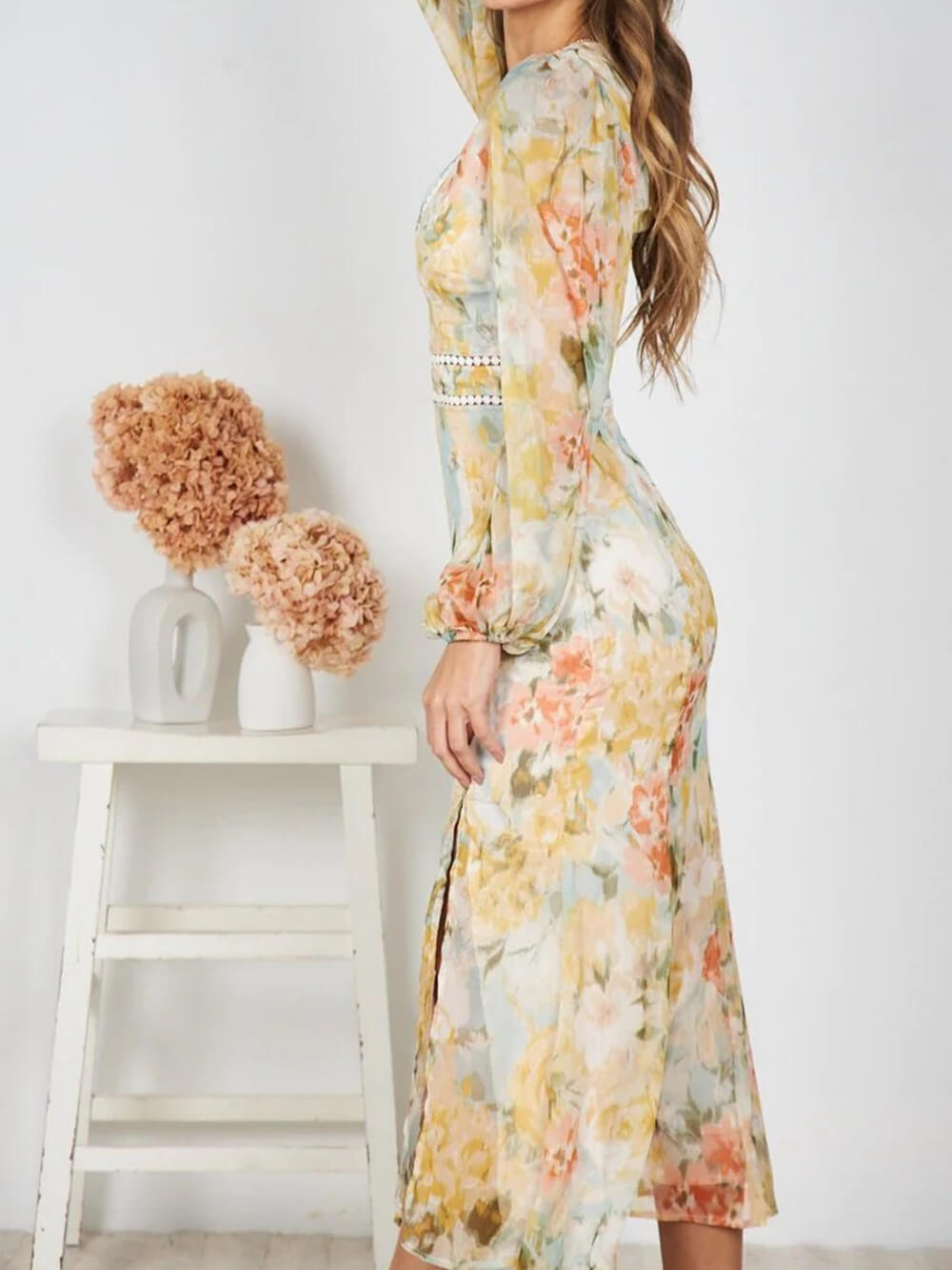 Fleur - Delicate Print Midi Dress