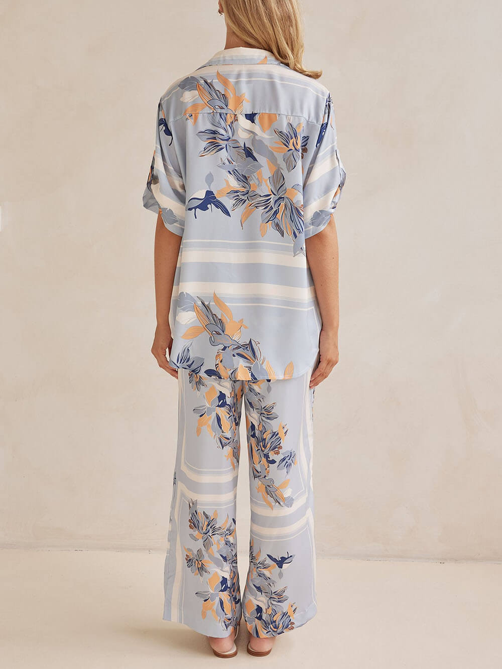 Exclusive Print Drawstring Elastic Waistband Pocket Straight Pants