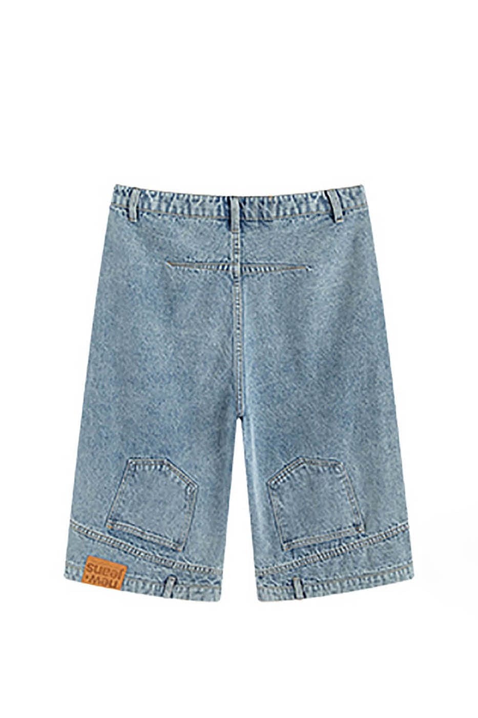 Inverted Wide Leg Denim Shorts