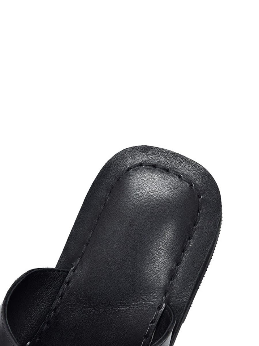 Summer Soft Leather Flat Slippers We1008