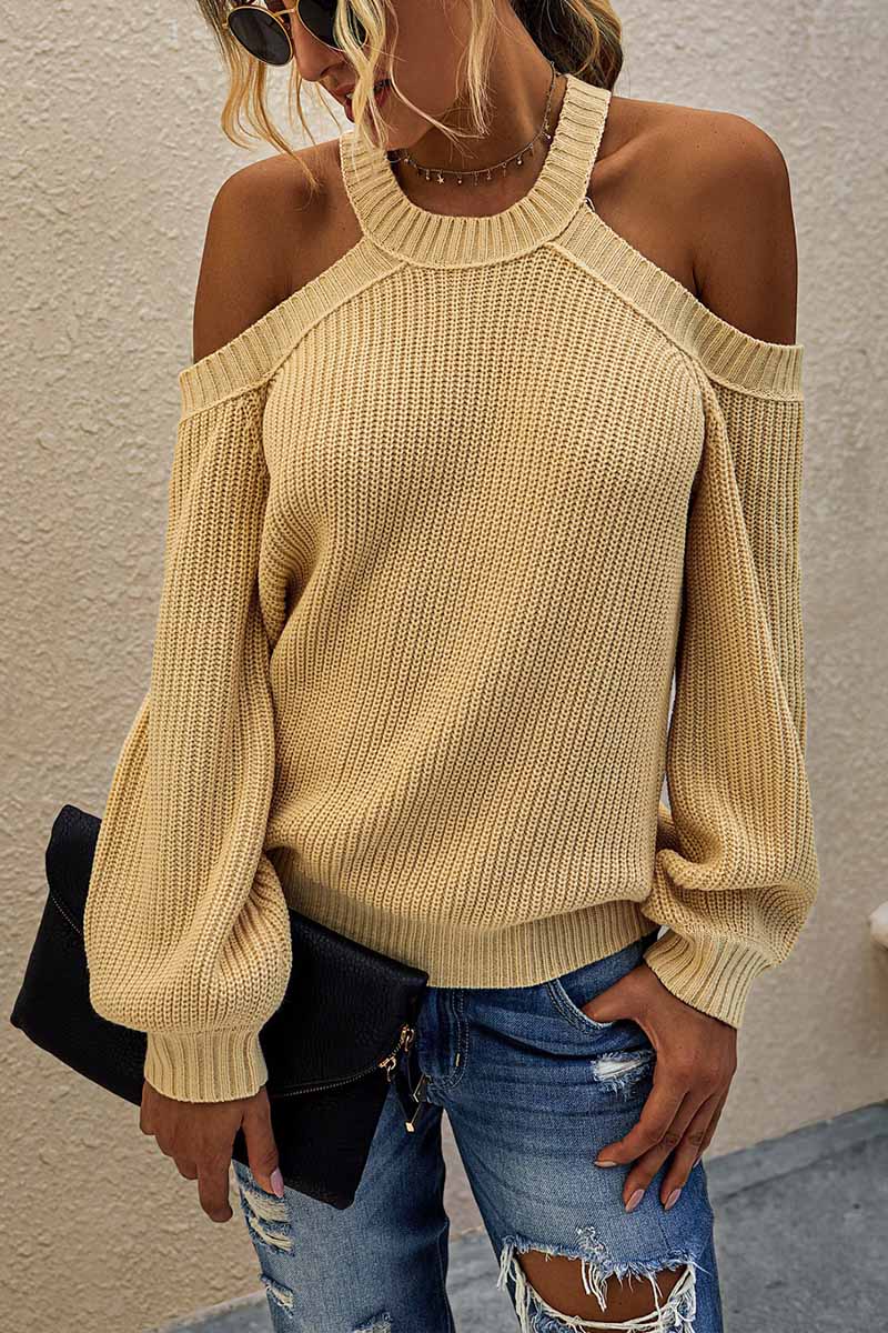 Off-shoulder Knitted Sweater