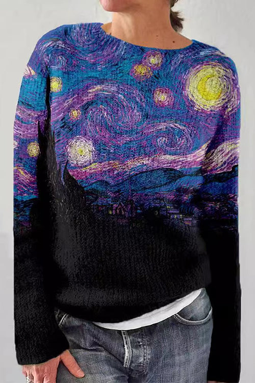 O Neck Long Sleeves Graphic Sweater(in 3 Patterns)