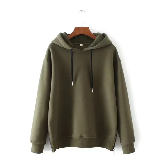 Autumn Clothing Color Loose Zipper Sweatshirt