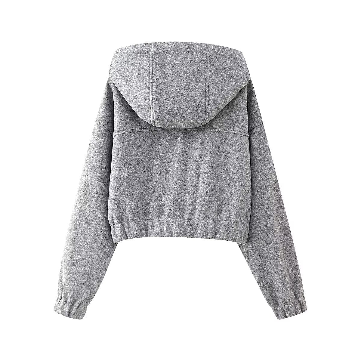 Spring Clothing Stylish Simple Cloth Short Hoodies