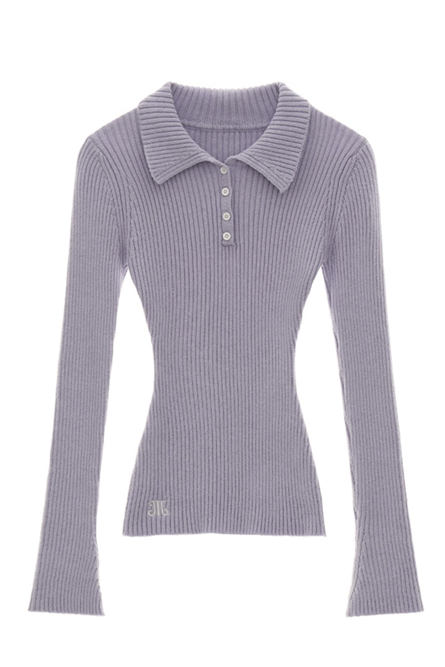 Ribbed Polo Sweater Sleeveless/long Sleeve