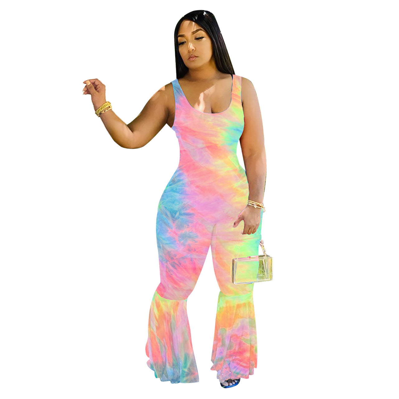 Clothing Gradient Vest Horn Jumpsuit