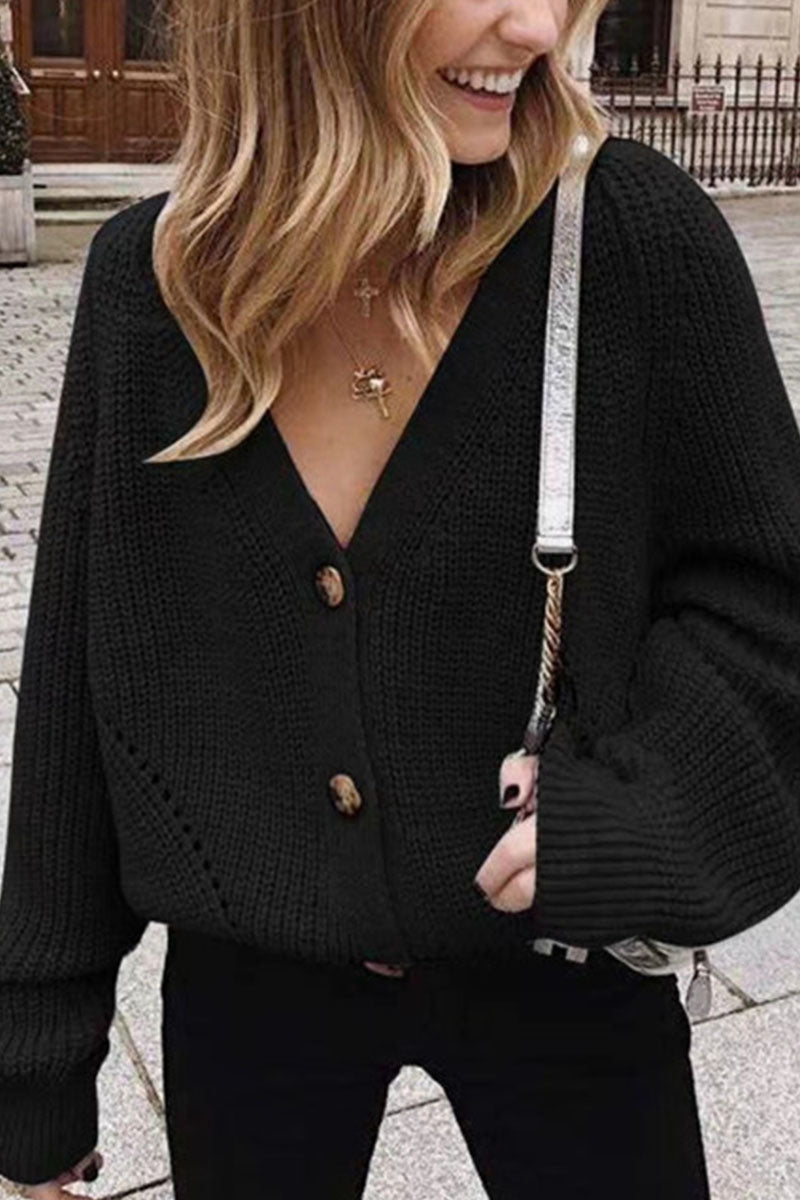 Cardigan V Neck Sweaters(5 Colors)