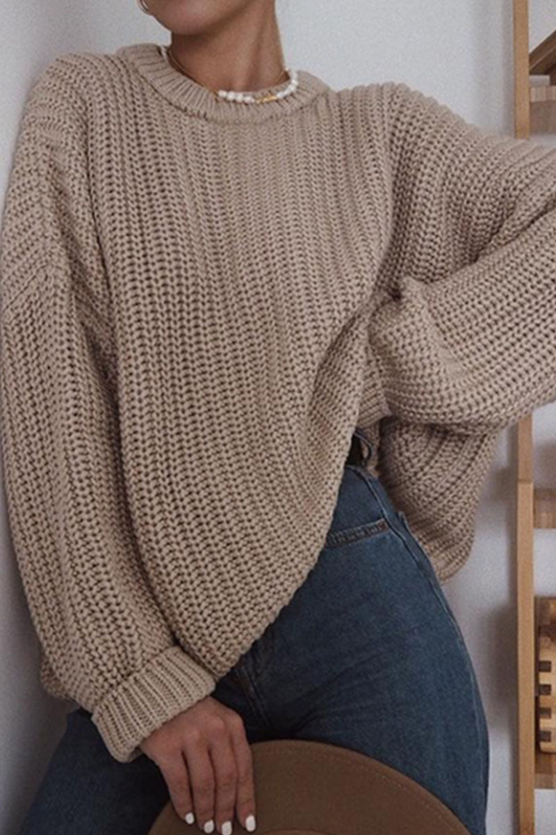 Patchwork O Neck Sweater(5 Colors)