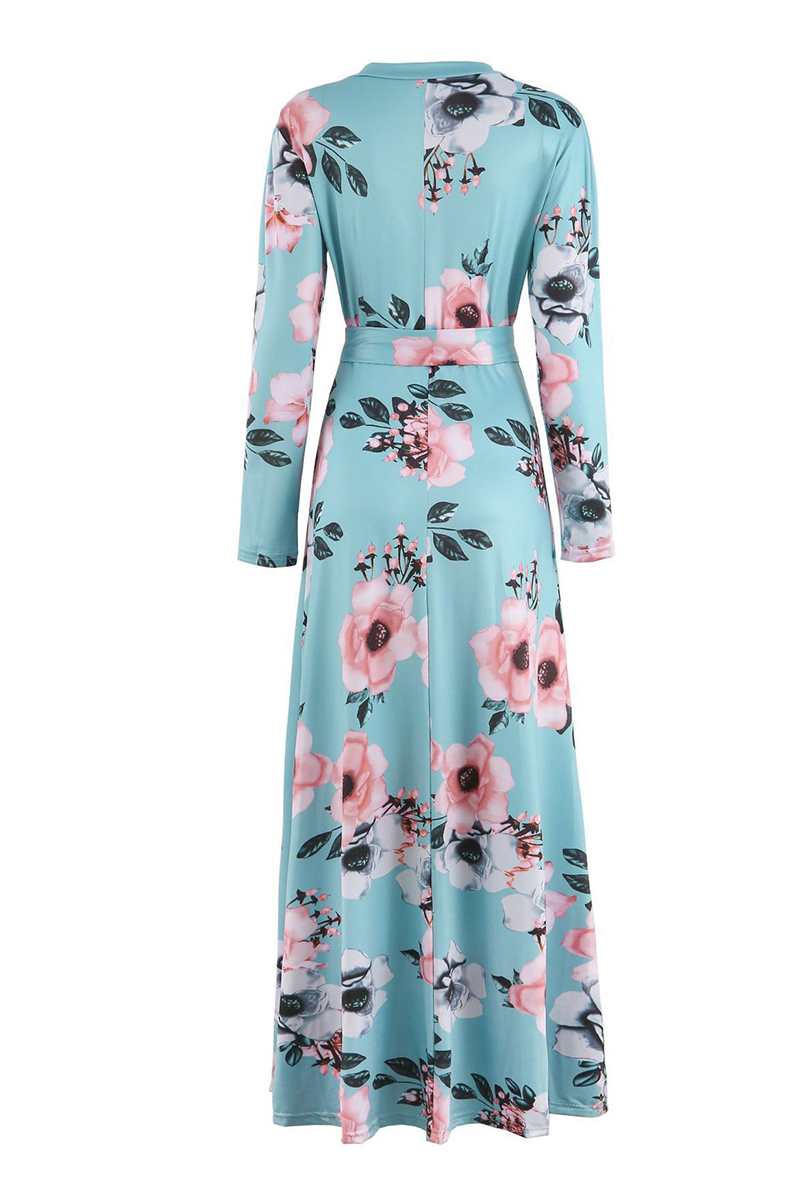 Print Half a Turtleneck Cake Skirt Dresses(3 Colors)