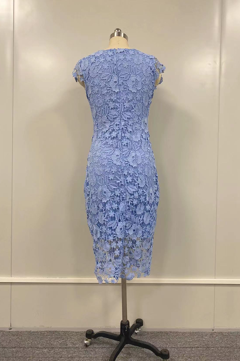 Lace O Neck Pencil Skirt Dresses