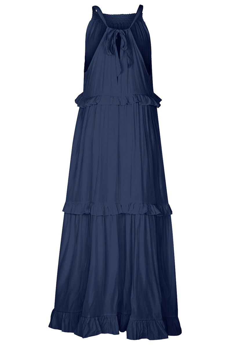 Street Flounce Spaghetti Strap Cake Skirt Dresses(3 Colors)