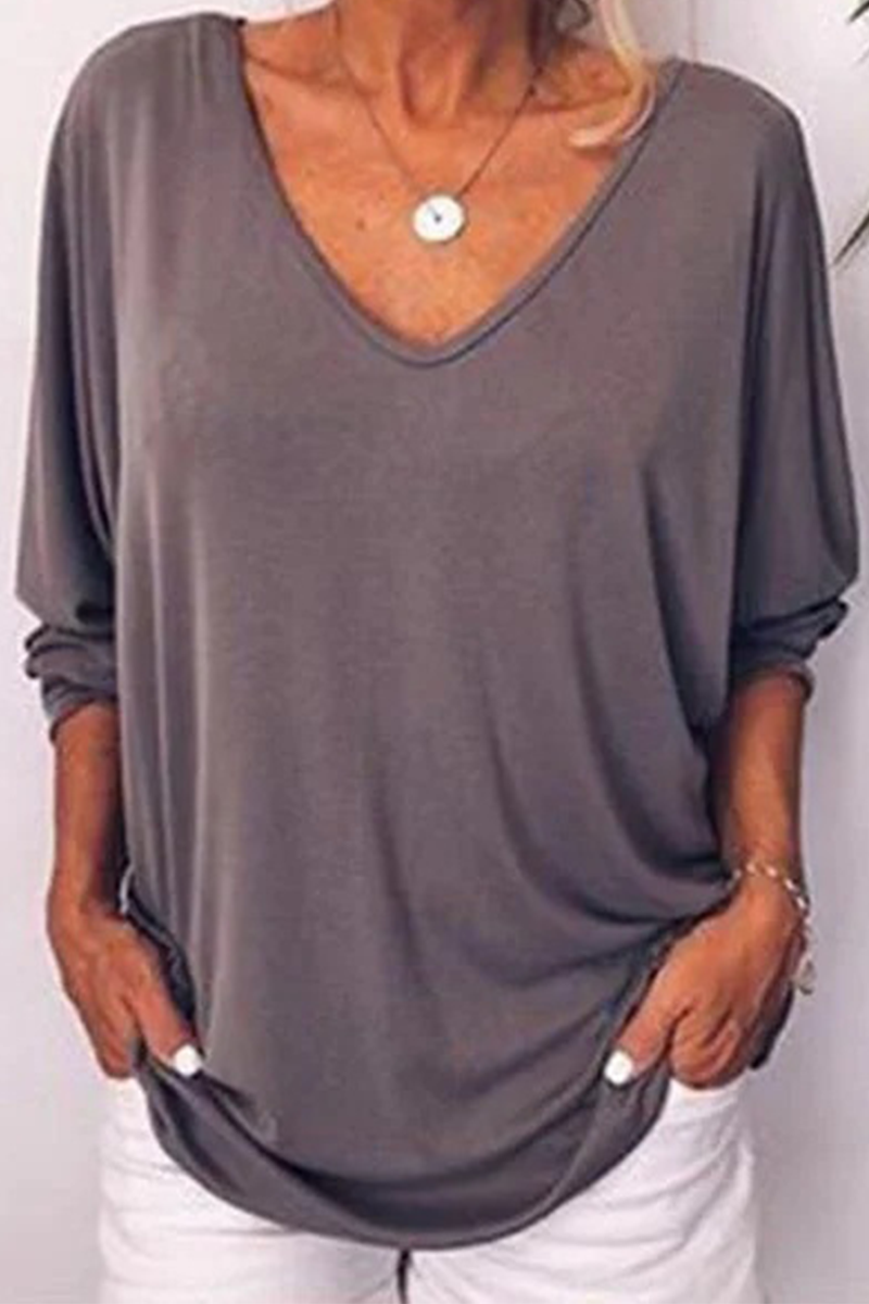 Buckle V Neck T-shirts(5 Colors)