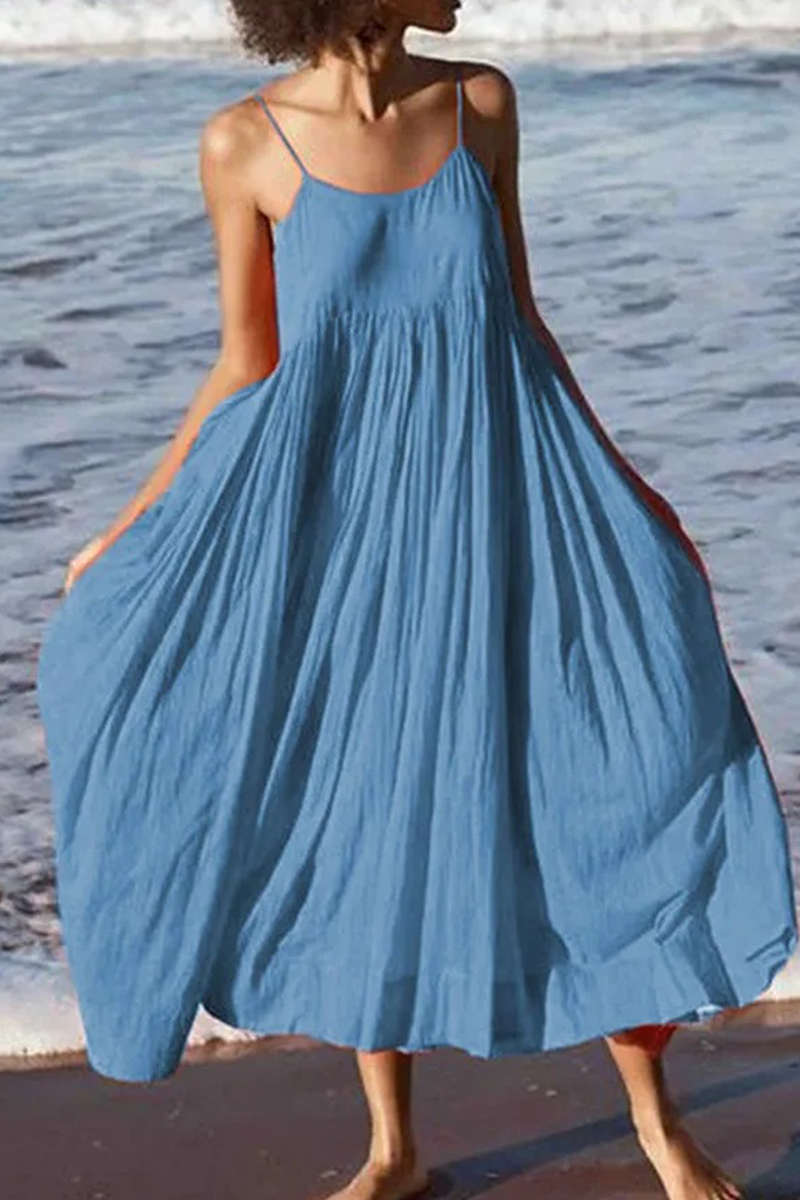 Patchwork Spaghetti Strap Cake Skirt Dresses(5 Colors)