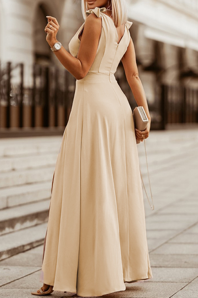 Bandage V Neck Cake Skirt Dresses