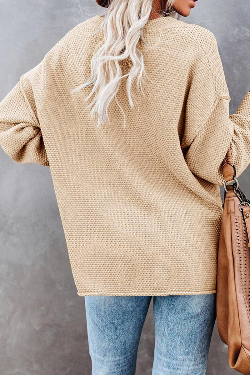 Buckle V Neck Sweaters(4 Colors)