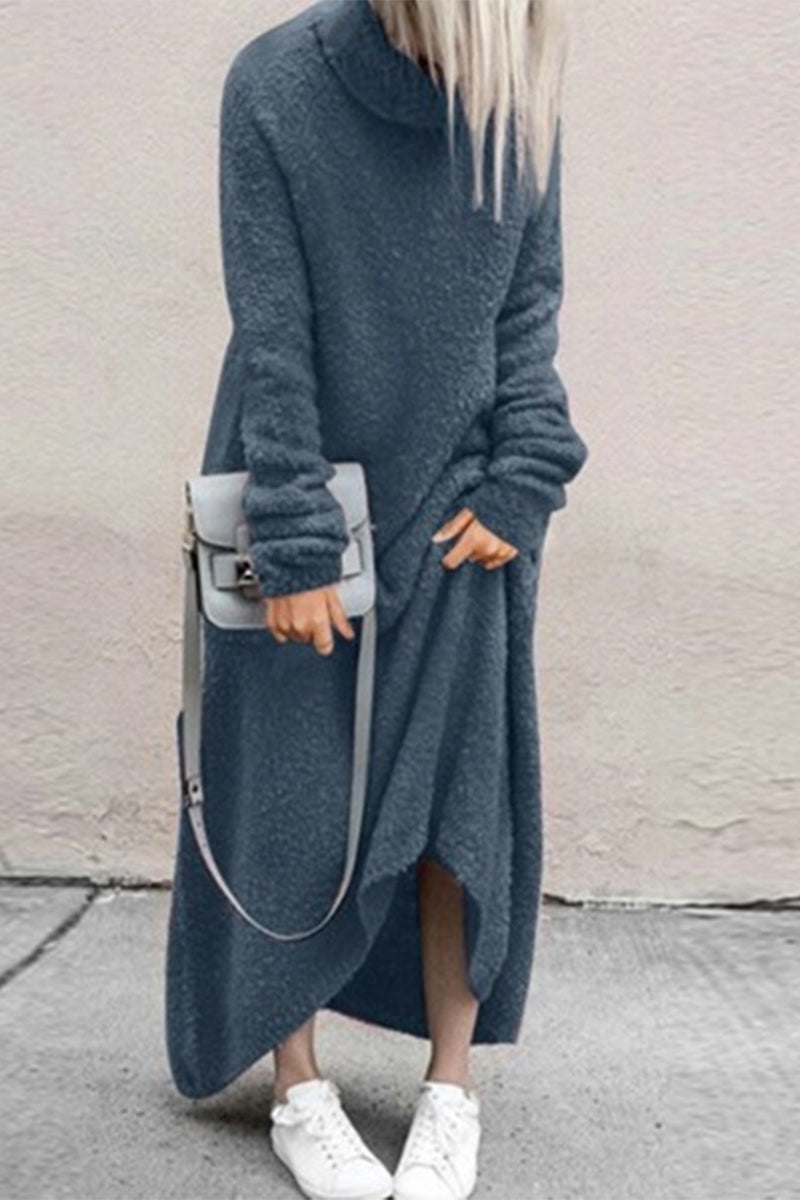 Patchwork Turtleneck One Step Skirt Dresses(4 Colors)