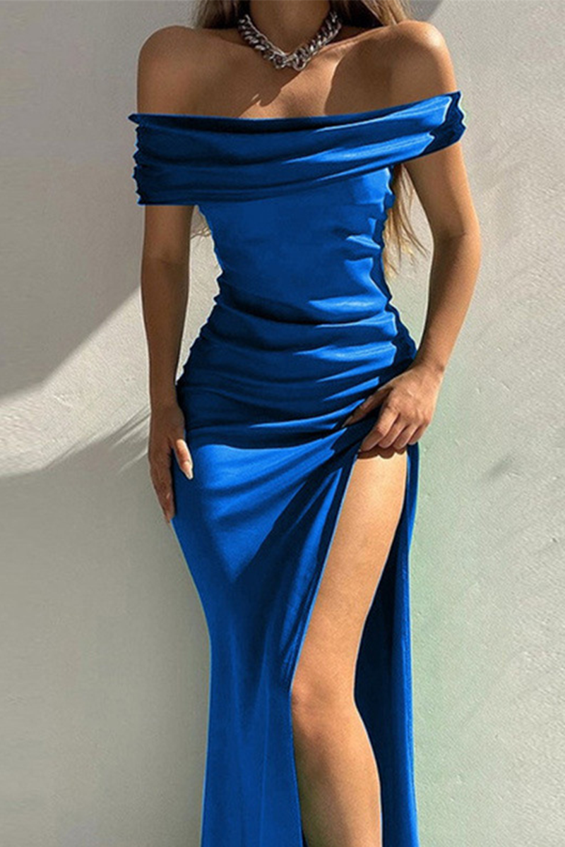 High Opening Off the Shoulder Pencil Skirt Dresses(4 Colors)