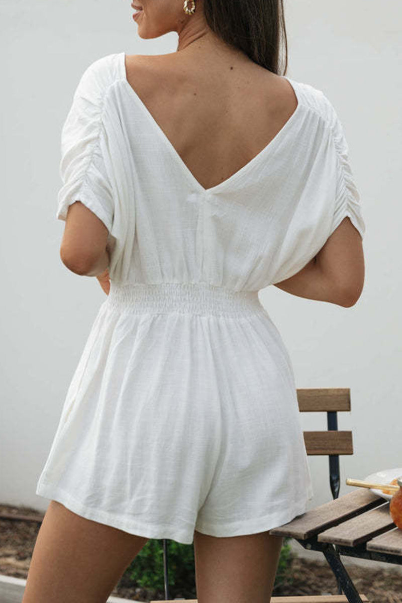 Simplicity Backless O Neck Loose Rompers