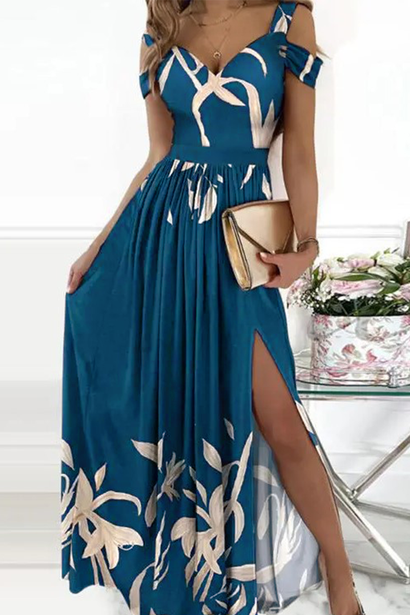 Patchwork V Neck Cake Skirt Dresses(6 Colors)
