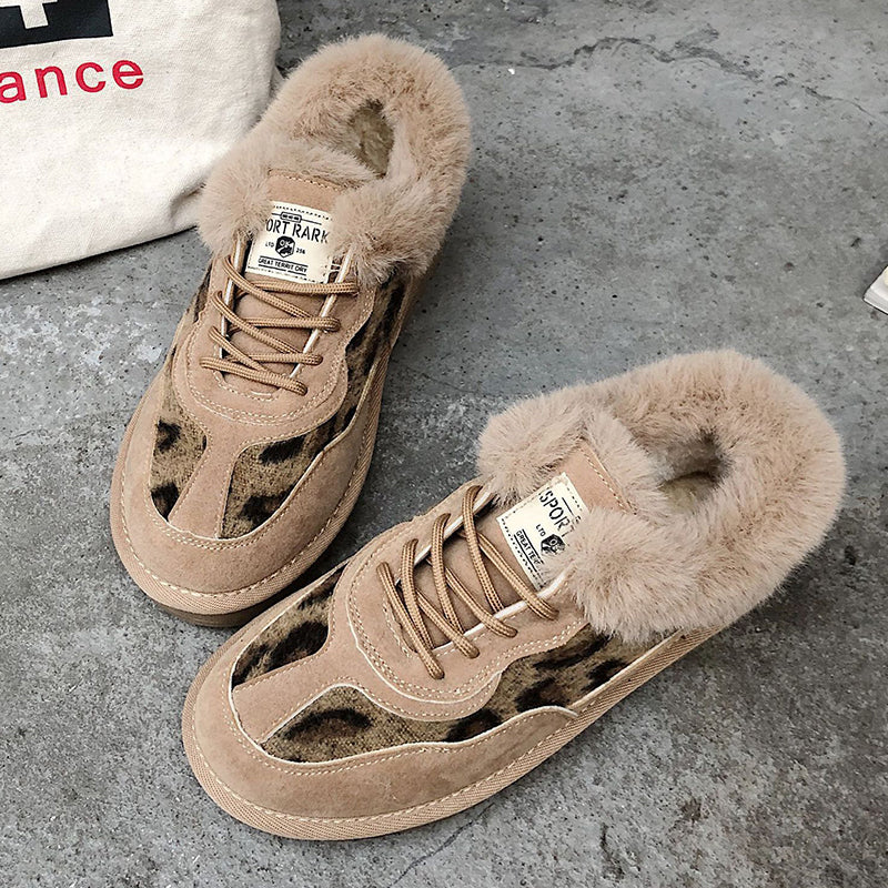 Patchwork Frenulum Round Keep Warm Comfortable Shoes