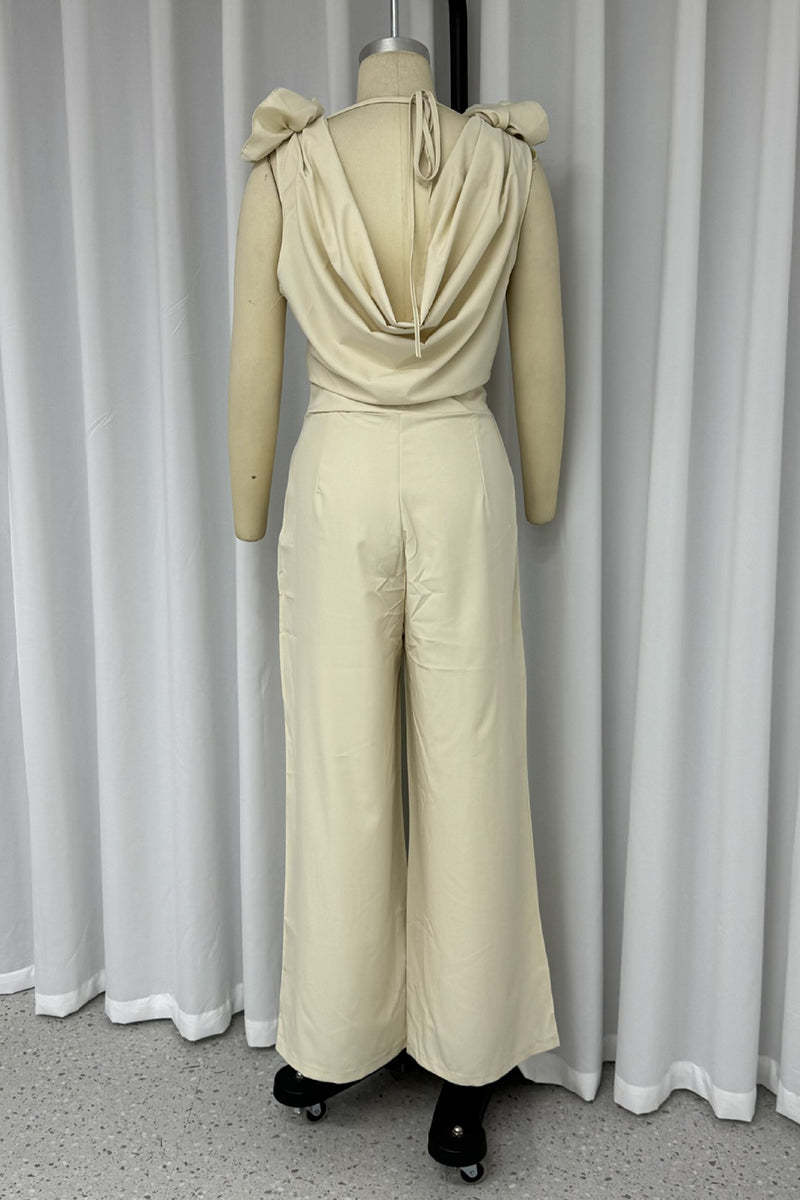 Asymmetrical Scarf Collar Jumpsuits