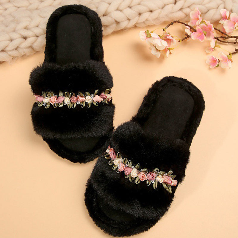 Patchwork Flowers Round Comfortable Shoes