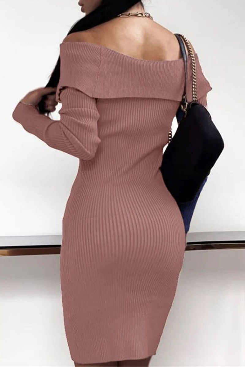 Street Pearls Decor Off Shoulder Wrapped Skirt Dresses(4 Colors)