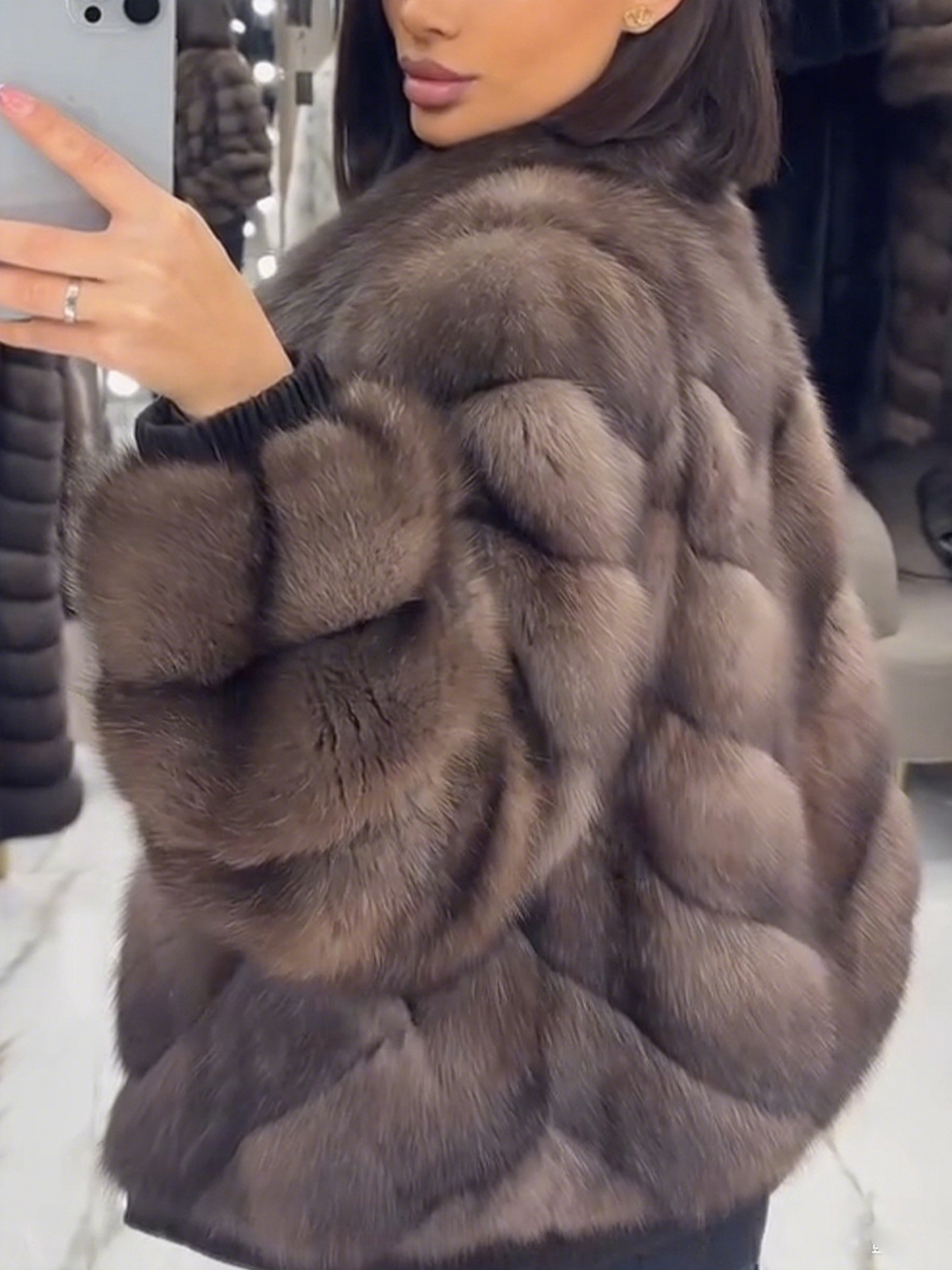 Plush Spliced Temperament Coat