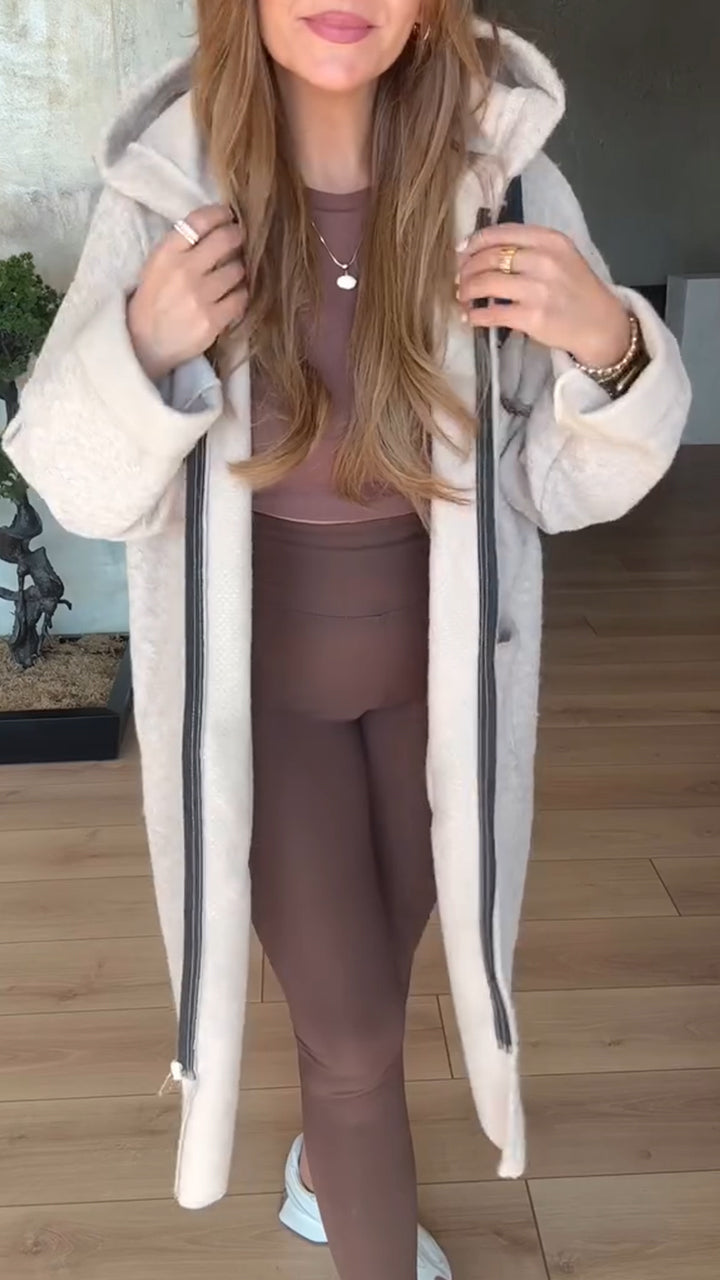 Hooded Drawstring Coat