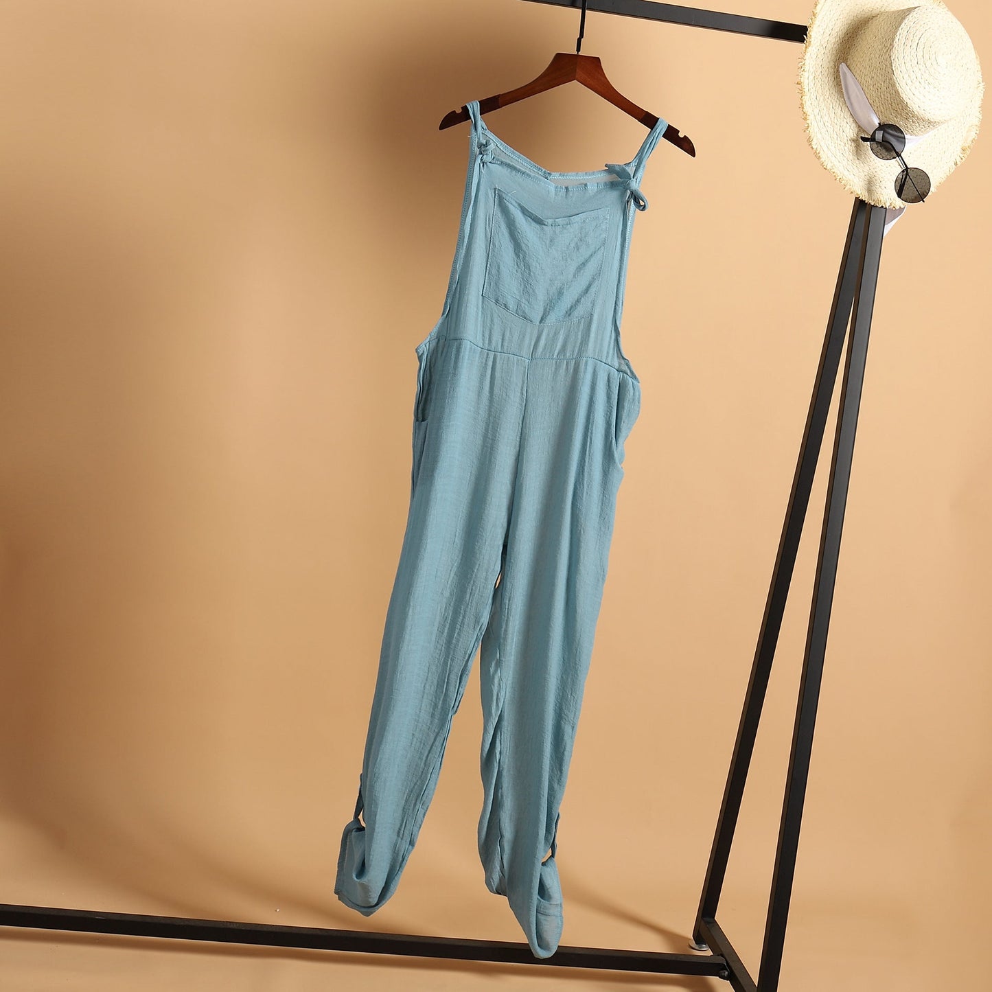 Autumn Beach Trousers Color Wide Leg Jumpsuit Playsuit
