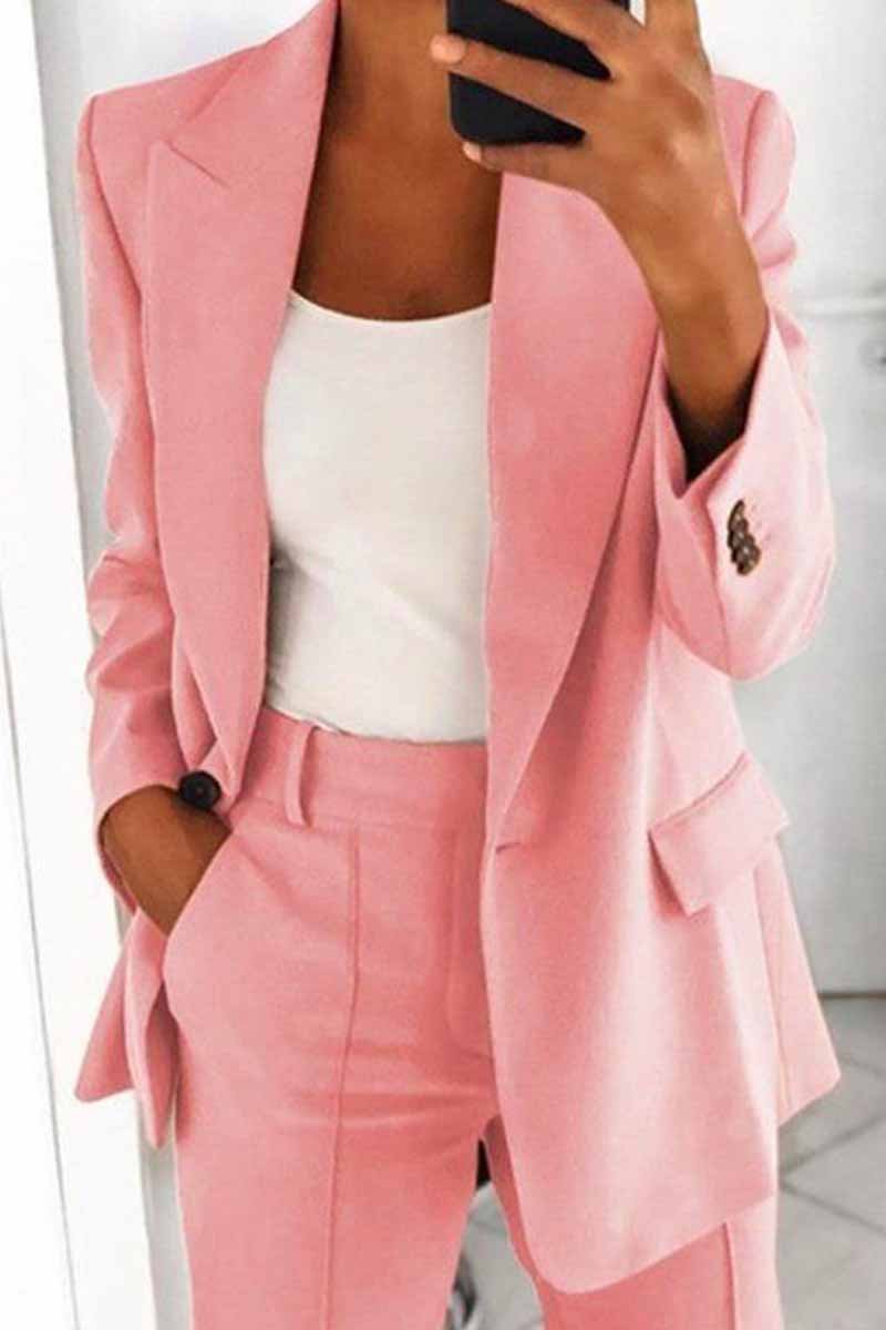 Two-piece Lapel Cardigan Blazer(5 Colors)