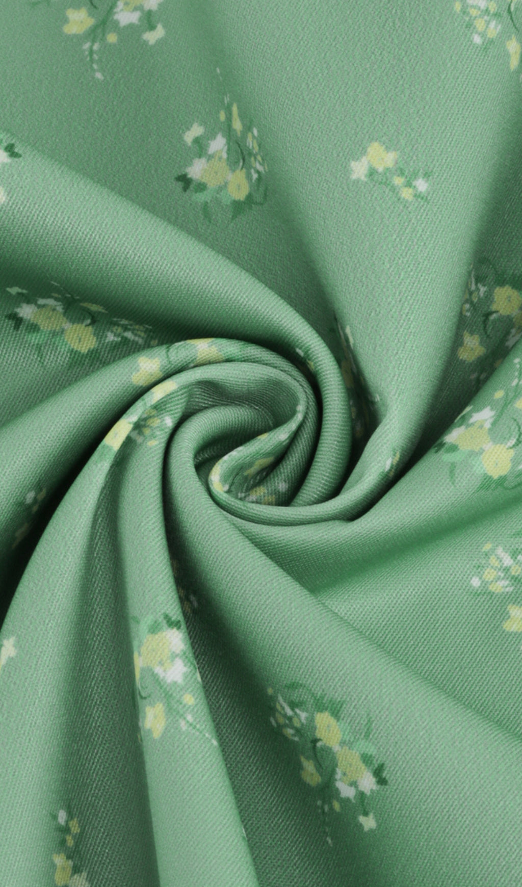 Puff Sleeve Midi Dress in Green