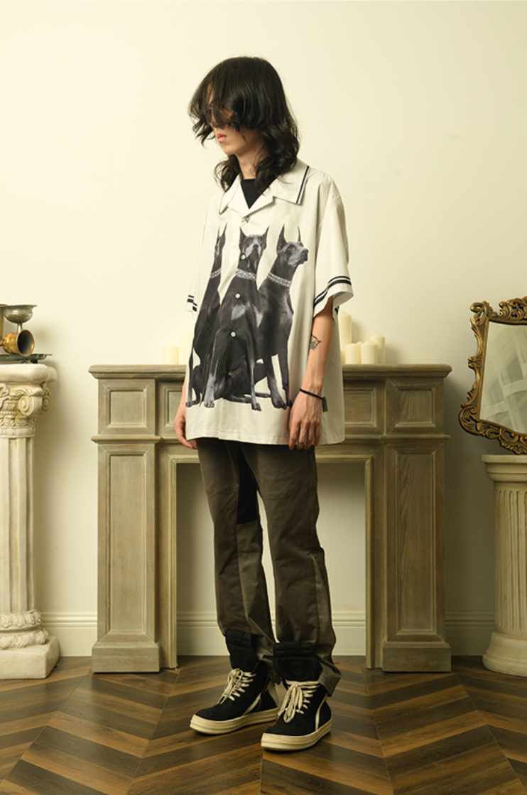 Doberman Print Short Sleeve T-shirt