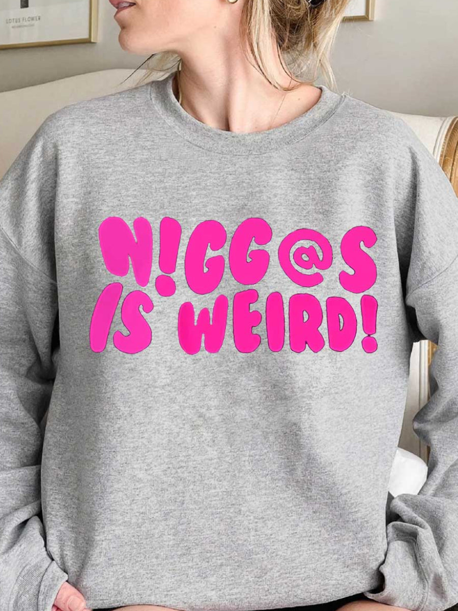 Dropped Shoulder Letter Print Sweatshirt Ar3078
