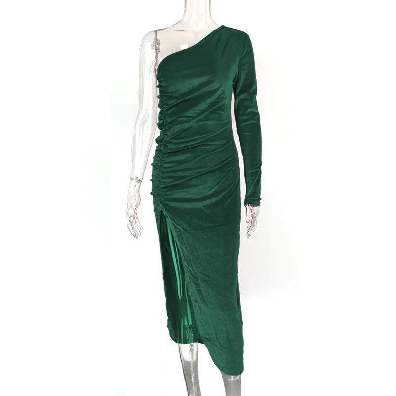 New Satin Dissymmetry Backless Birthday Midi Dresses