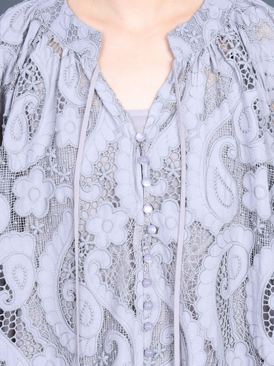 Summer Artsy Cutout Lace Maxi Dress Ll059