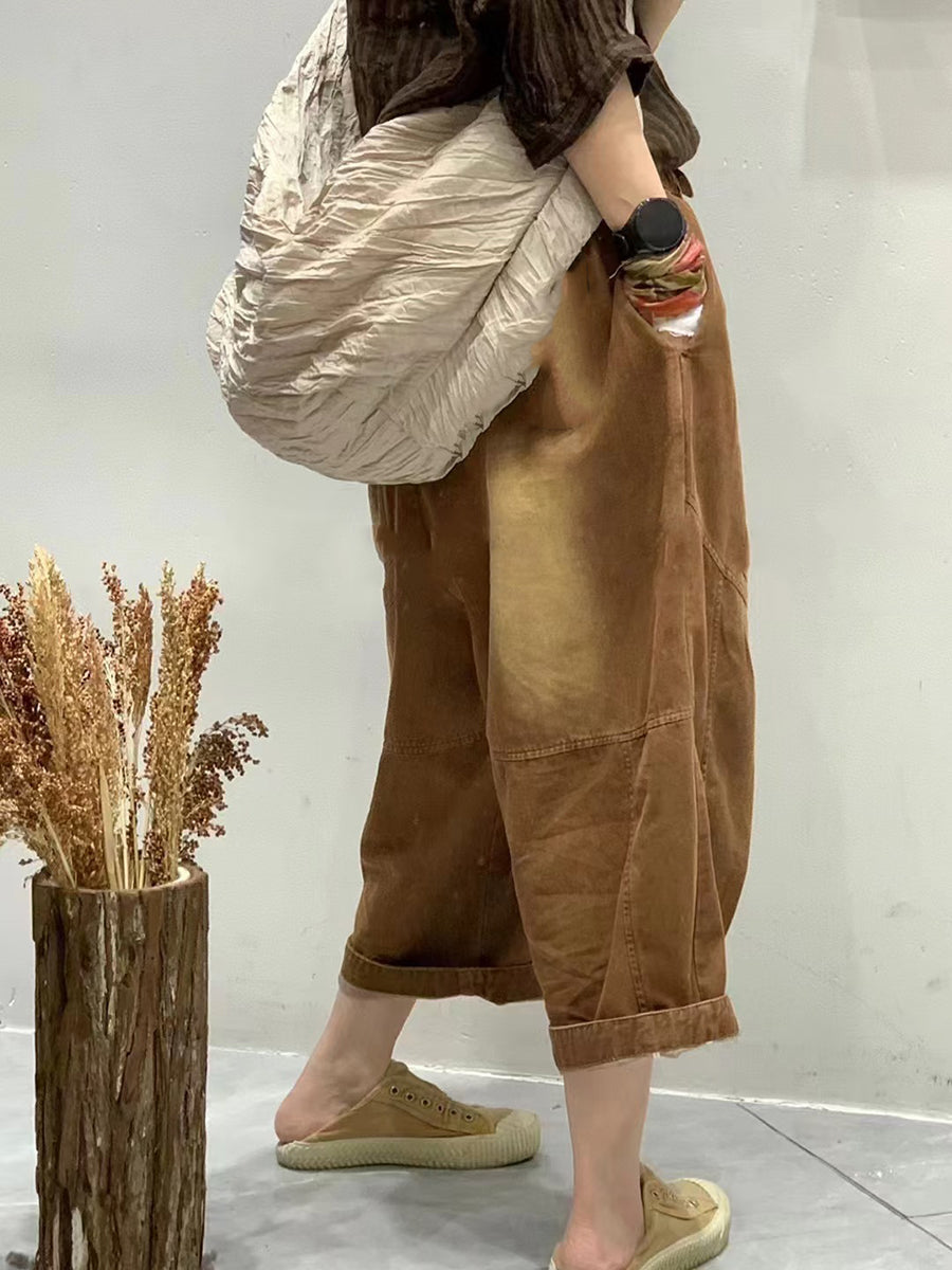Summer Spliced Loose Harem Pants Fg1001