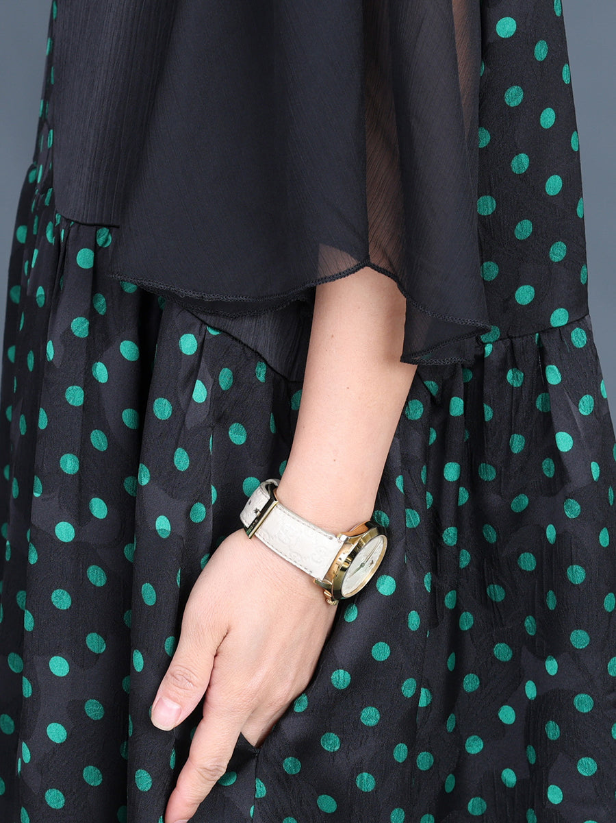 Summer Artsy Dot Spliced Loose Maxi Dress Bn1044